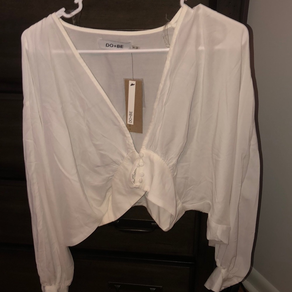 White cropped blouse